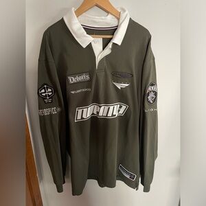Jordan Essentials Long-Sleeve Rugby Top Green White Men’s Size XL HF9323-010